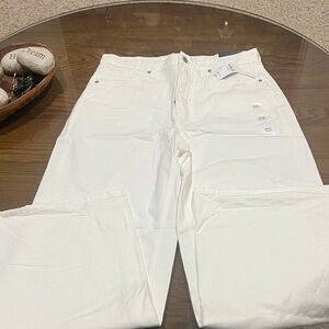 GAP high rise wide leg White Jeans NWT